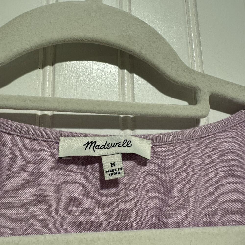 Madewell Linen Blend Alexandra Dress Lilac Purple Size Medium - Picture 4 of 6